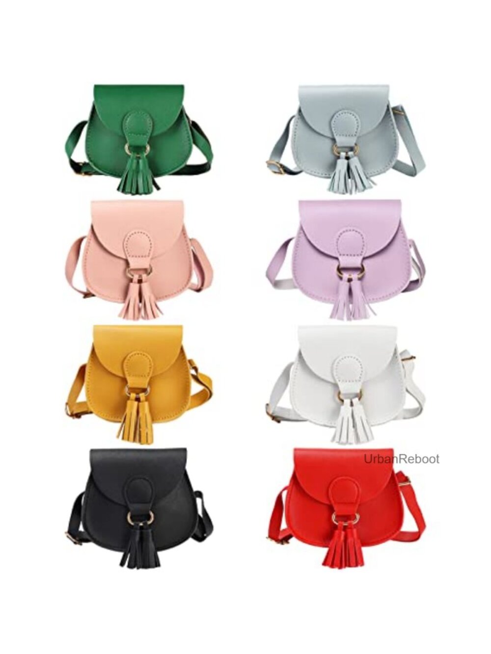 Girls Crossbody Purses PU Leather Mini Shoulder Bag Set Tassel Style